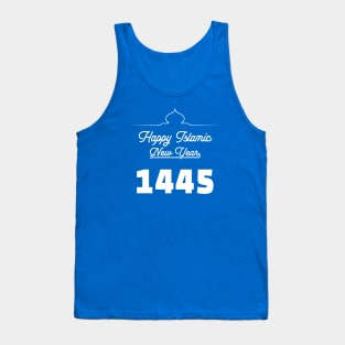 Happy Islamic New Year 1445 White Text Tank Top